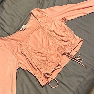 Fashion Nova 1X Pink Rouched Top